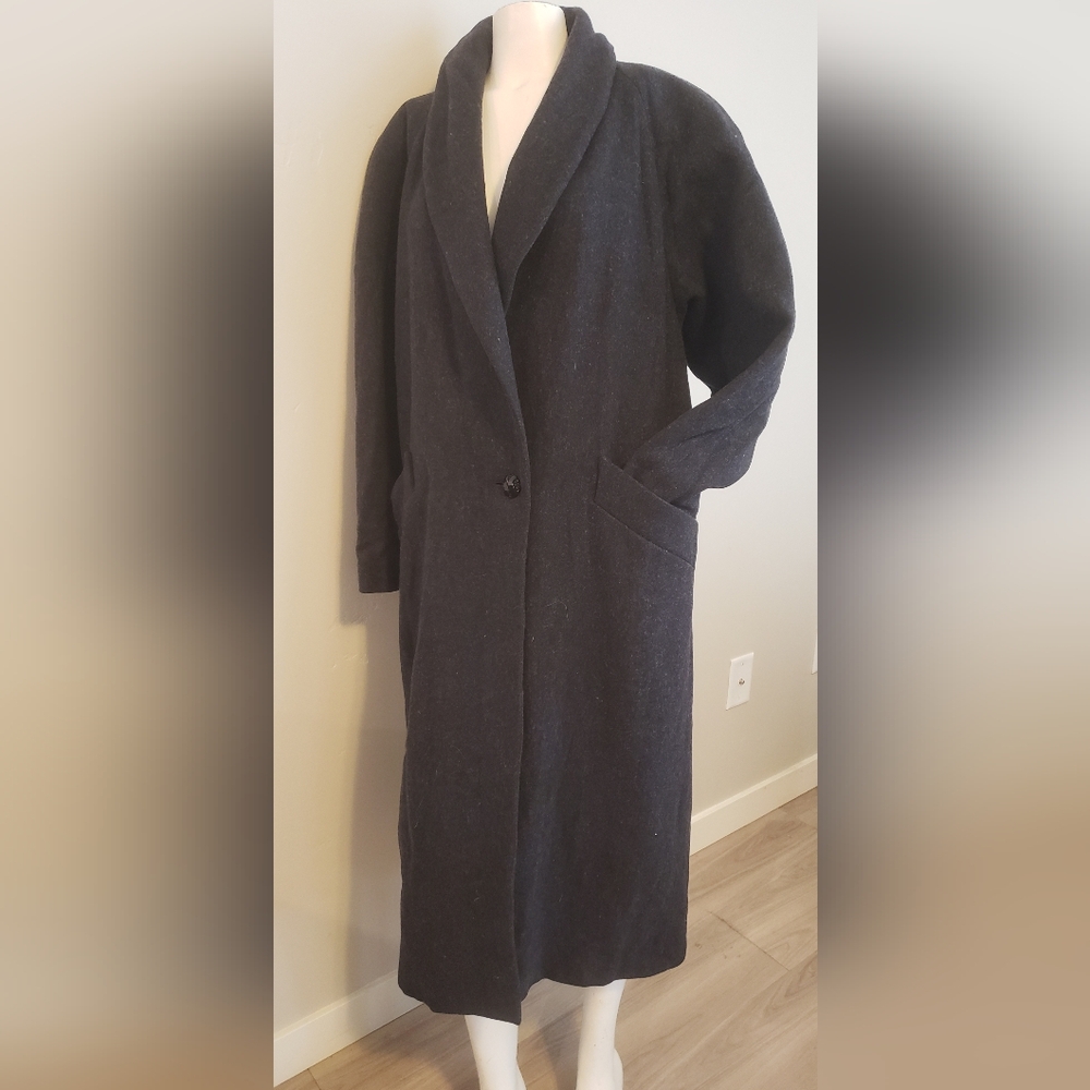 Donny Brook Black Long Wool Coat Size 12 Excellent Condition